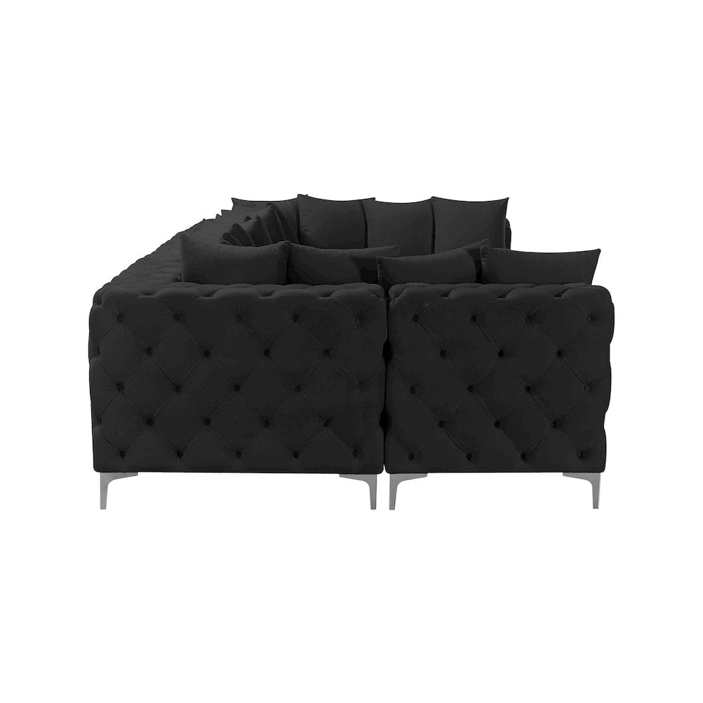 Tremblay Black Velvet Modular Sectional