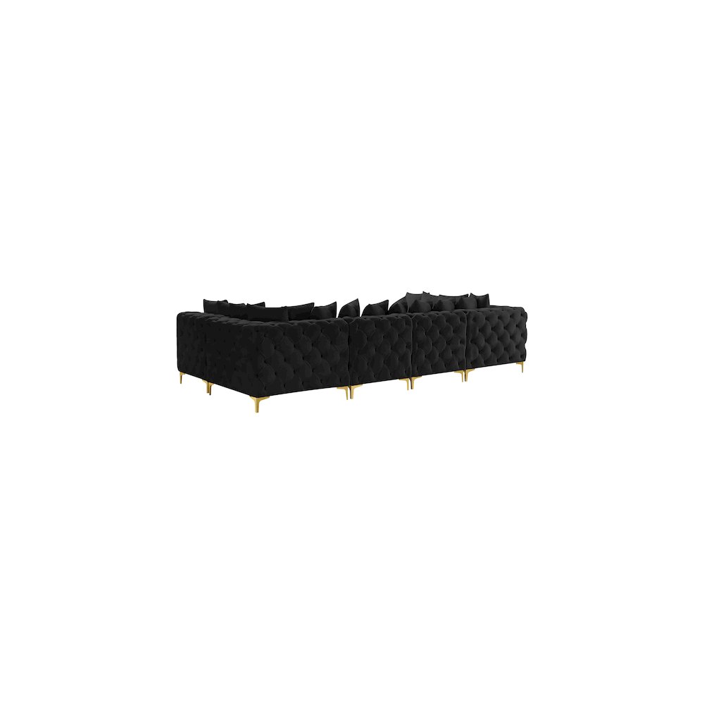Tremblay Black Velvet Modular Sectional