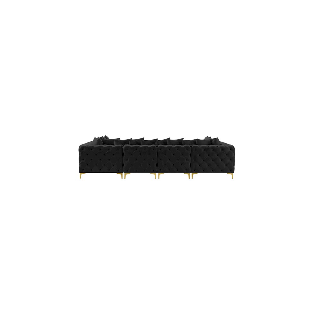 Tremblay Black Velvet Modular Sectional