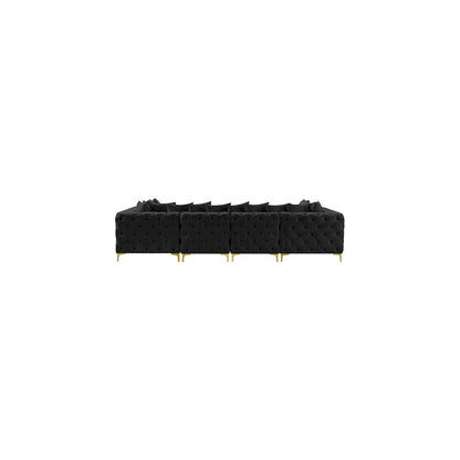 Tremblay Black Velvet Modular Sectional
