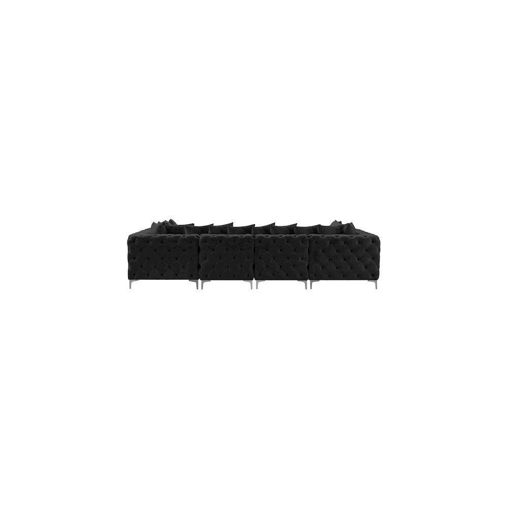 Tremblay Black Velvet Modular Sectional