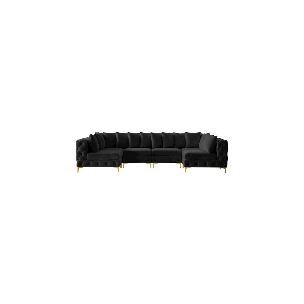 Tremblay Black Velvet Modular Sectional