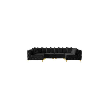 Tremblay Black Velvet Modular Sectional