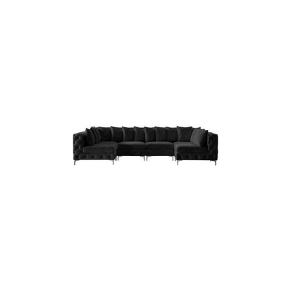 Tremblay Black Velvet Modular Sectional