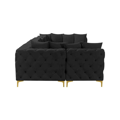 Tremblay Black Velvet Modular Sectional