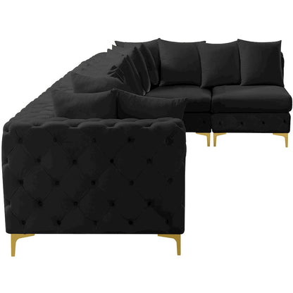 Tremblay Black Velvet Modular Sectional