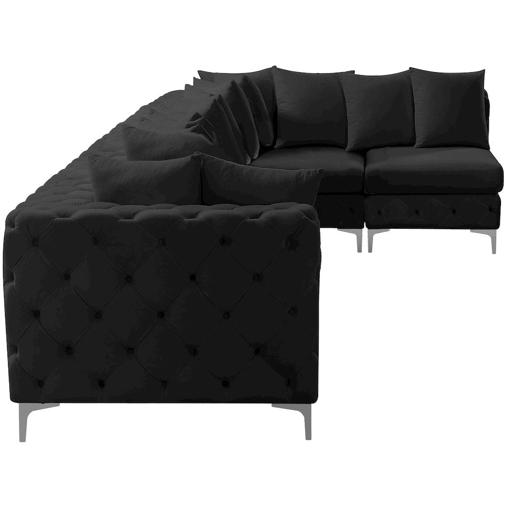 Tremblay Black Velvet Modular Sectional