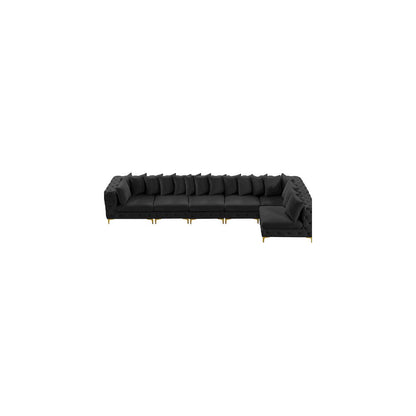 Tremblay Black Velvet Modular Sectional