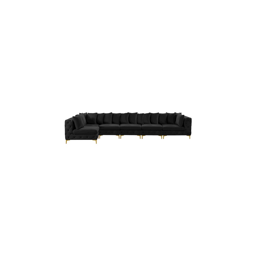 Tremblay Black Velvet Modular Sectional
