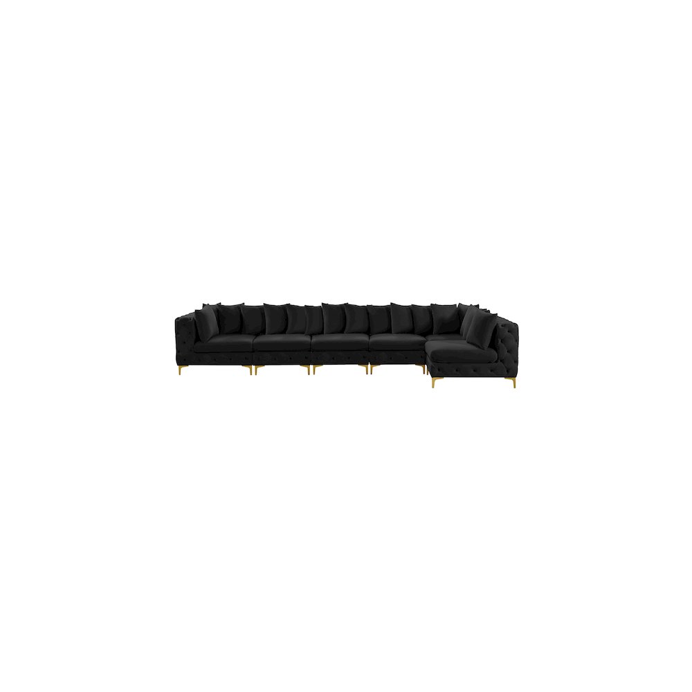 Tremblay Black Velvet Modular Sectional
