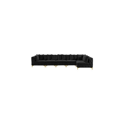 Tremblay Black Velvet Modular Sectional