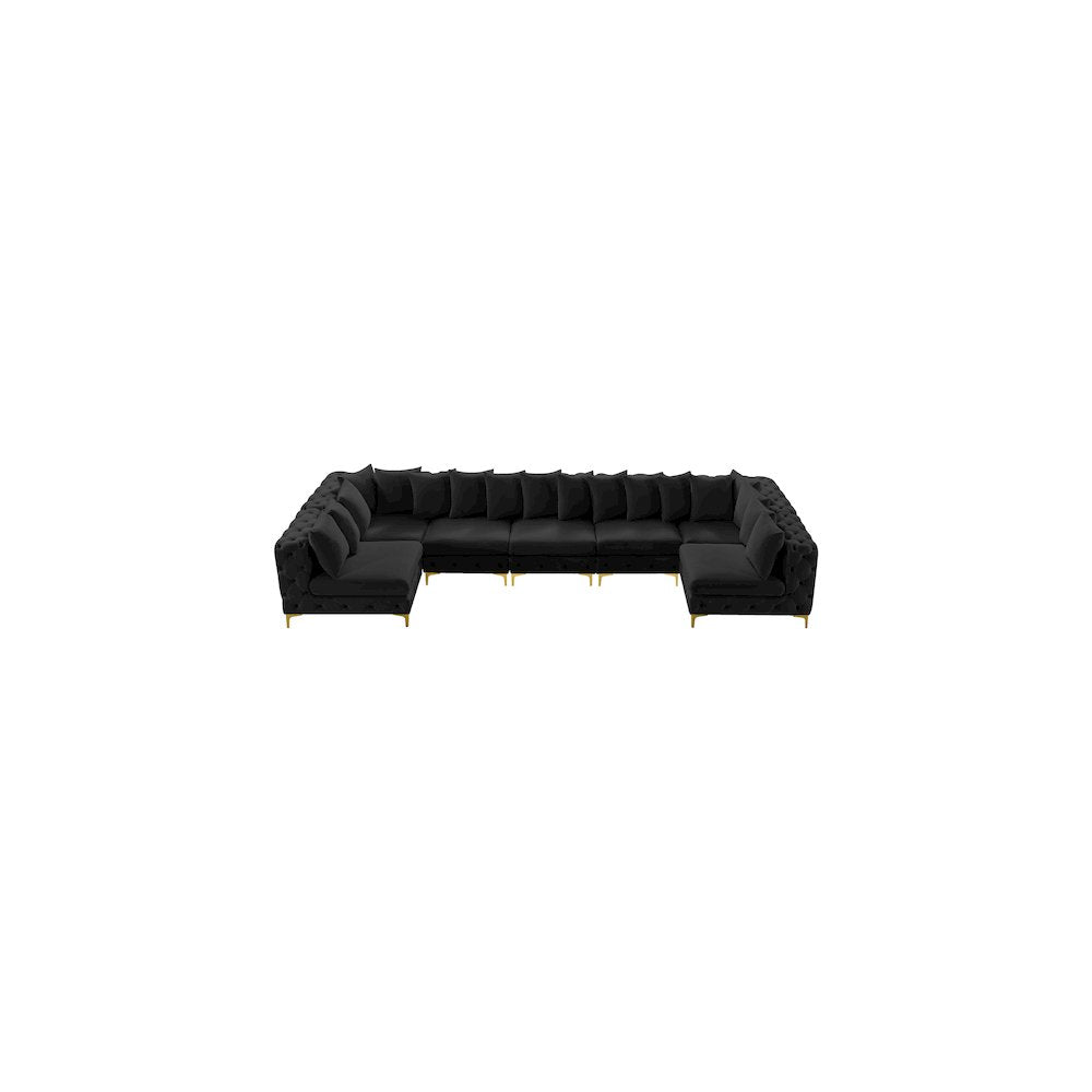 Tremblay Black Velvet Modular Sectional
