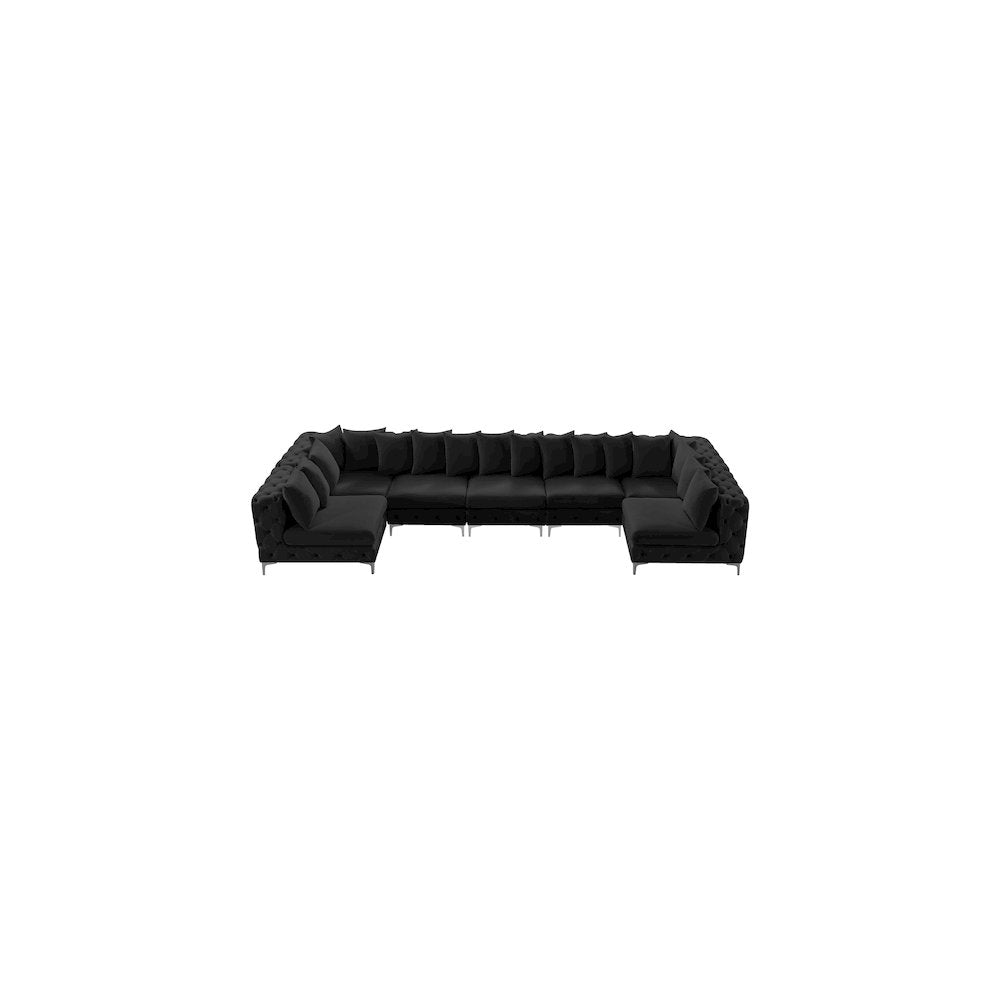 Tremblay Black Velvet Modular Sectional