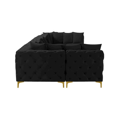 Tremblay Black Velvet Modular Sectional
