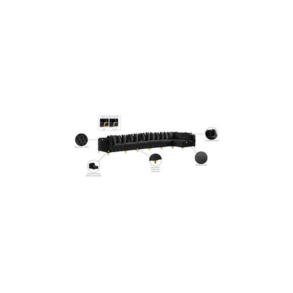 Tremblay Black Velvet Modular Sectional