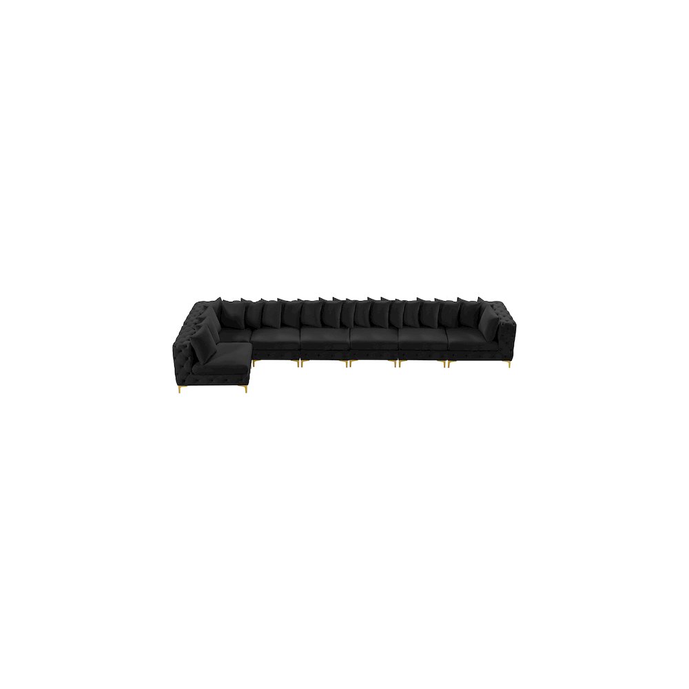 Tremblay Black Velvet Modular Sectional