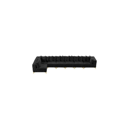 Tremblay Black Velvet Modular Sectional