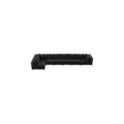 Tremblay Black Velvet Modular Sectional