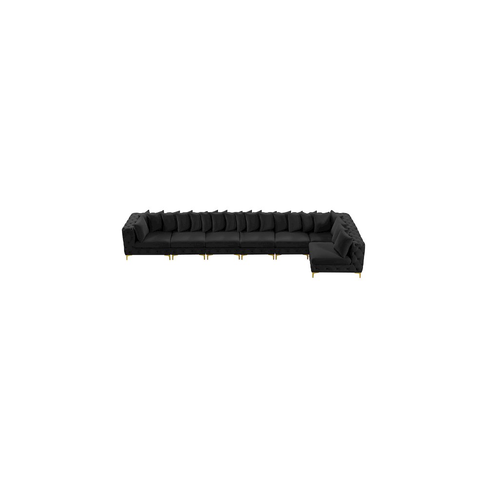 Tremblay Black Velvet Modular Sectional