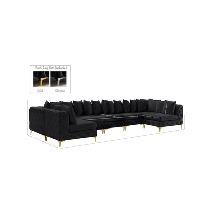 Tremblay Black Velvet Modular Sectional