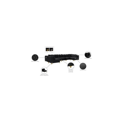 Tremblay Black Velvet Modular Sectional