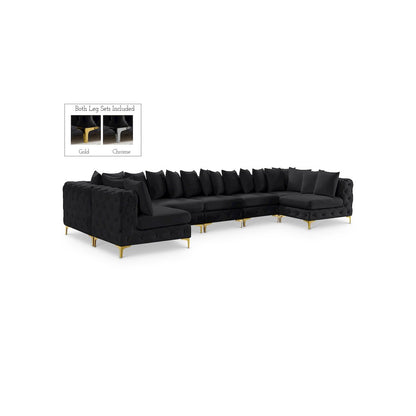 Tremblay Black Velvet Modular Sectional