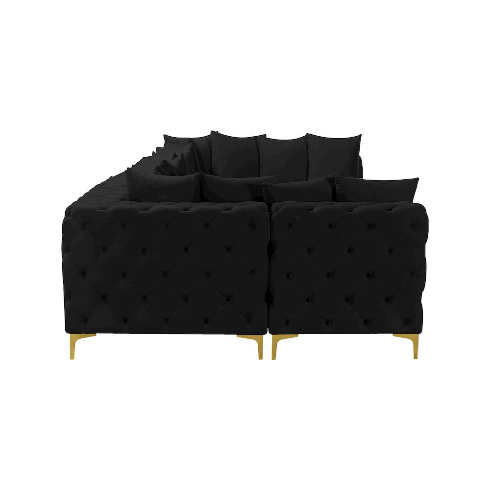 Tremblay Black Velvet Modular Sectional