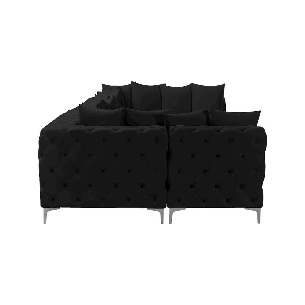 Tremblay Black Velvet Modular Sectional