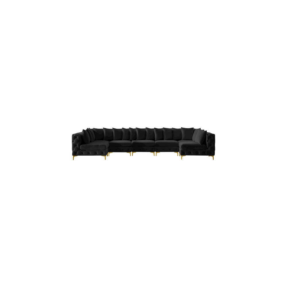 Tremblay Black Velvet Modular Sectional