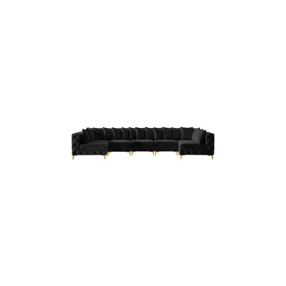 Tremblay Black Velvet Modular Sectional