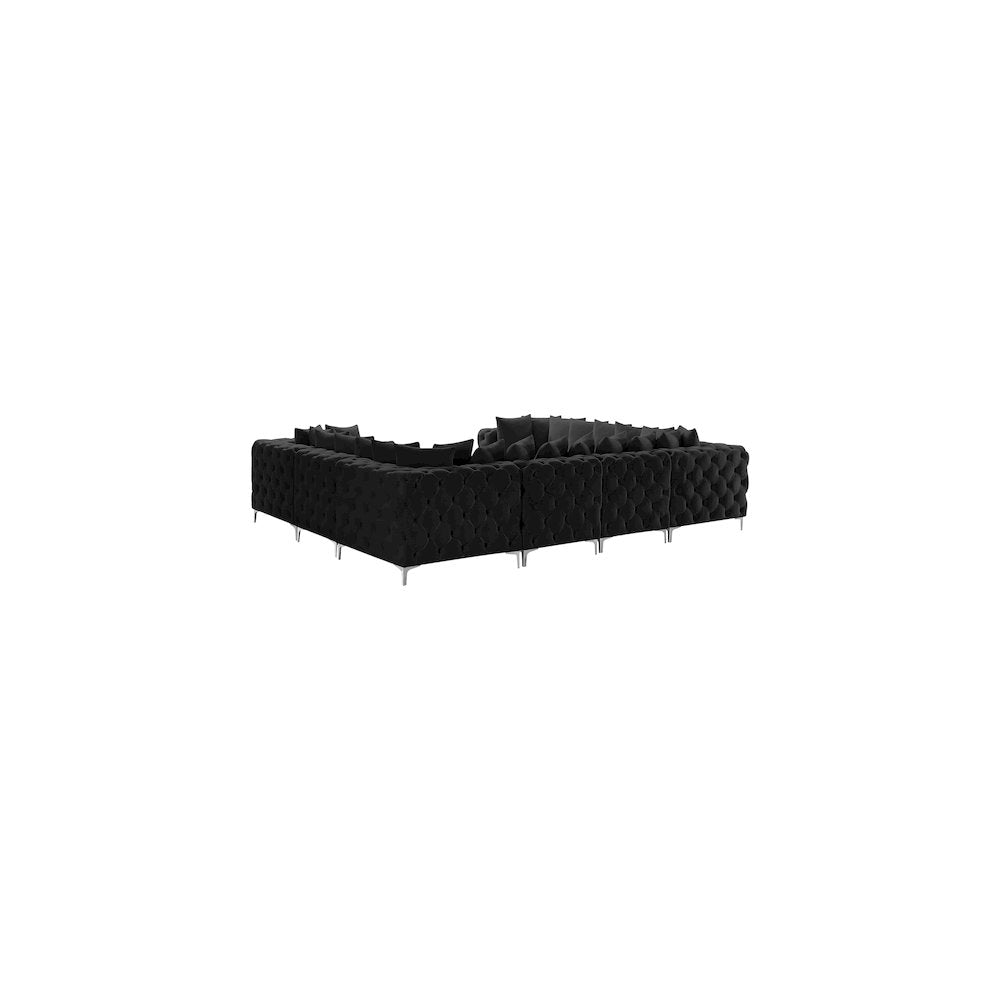 Tremblay Black Velvet Modular Sectional