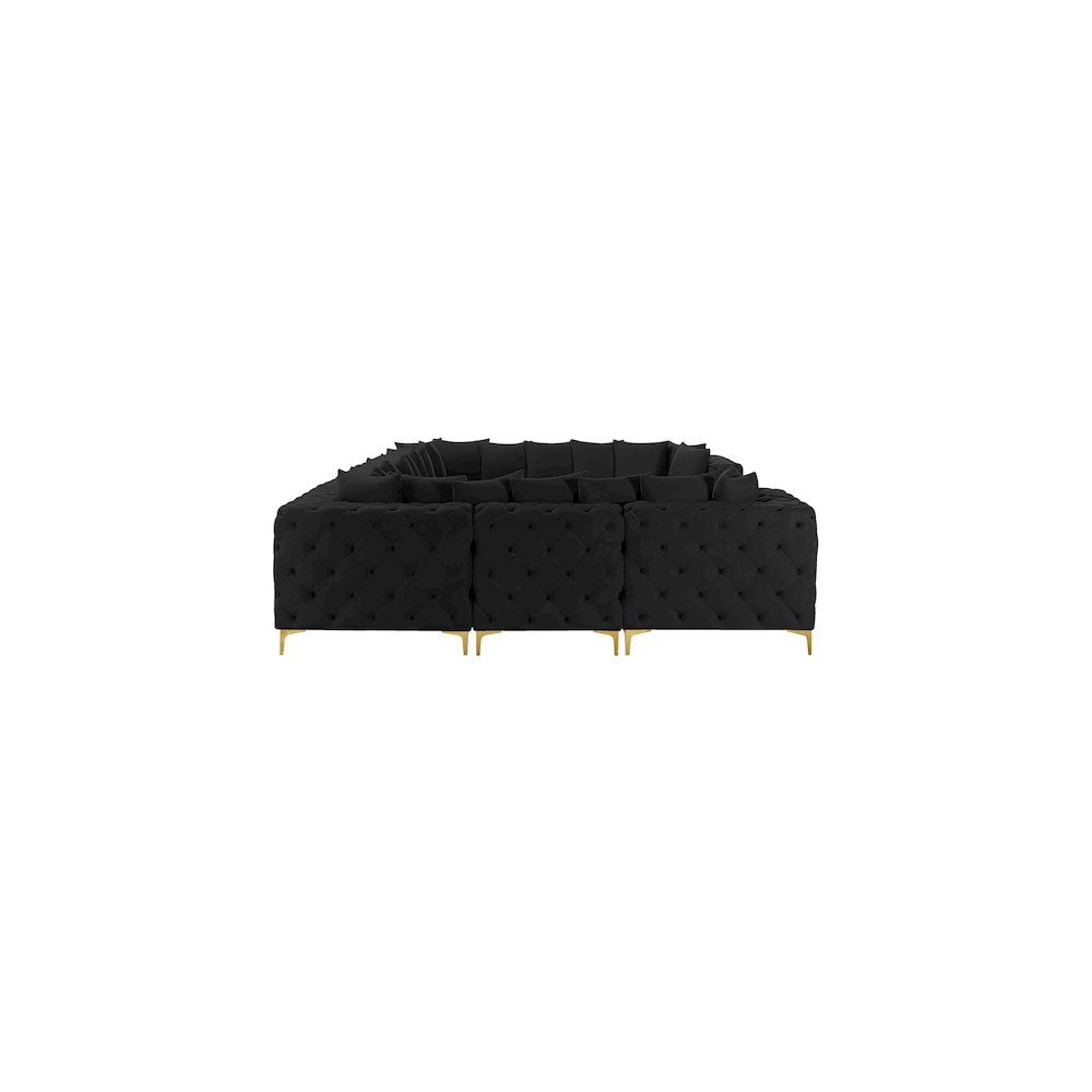 Tremblay Black Velvet Modular Sectional