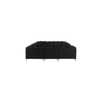 Tremblay Black Velvet Modular Sectional