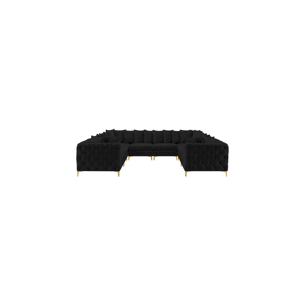 Tremblay Black Velvet Modular Sectional