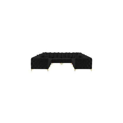 Tremblay Black Velvet Modular Sectional