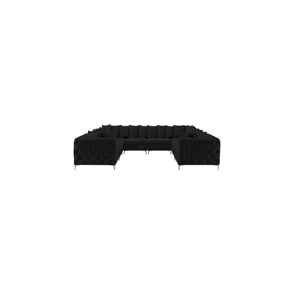 Tremblay Black Velvet Modular Sectional