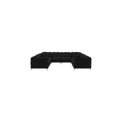Tremblay Black Velvet Modular Sectional