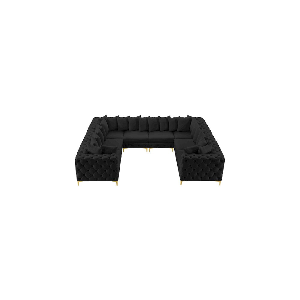 Tremblay Black Velvet Modular Sectional