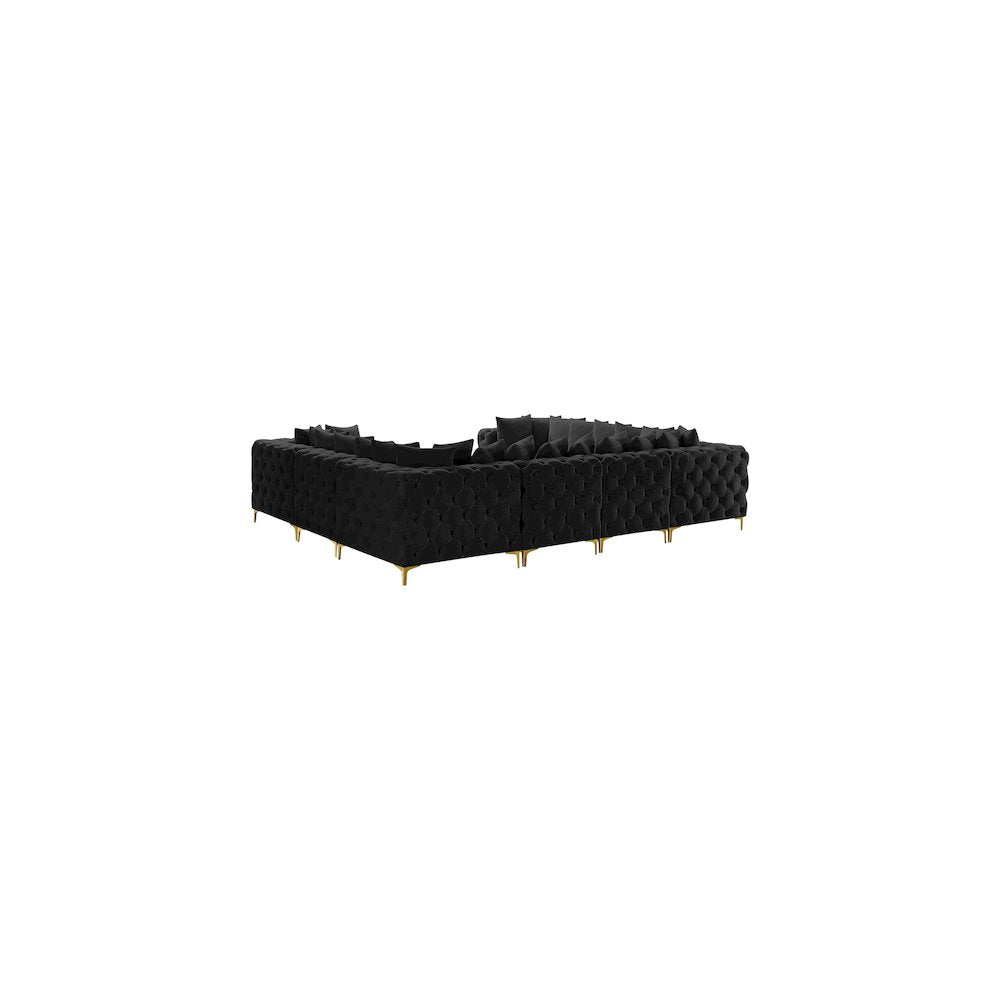 Tremblay Black Velvet Modular Sectional