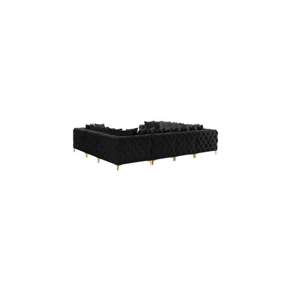 Tremblay Black Velvet Modular Sectional