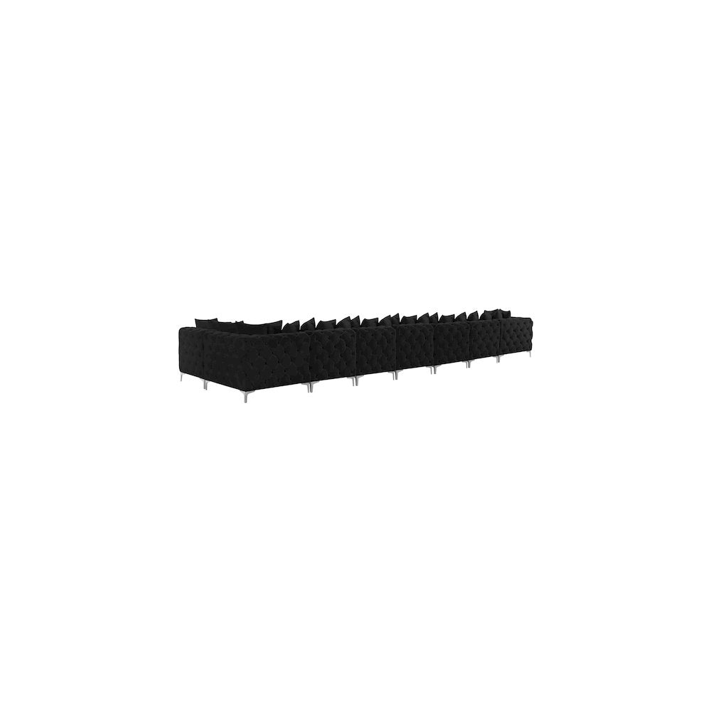 Tremblay Black Velvet Modular Sectional