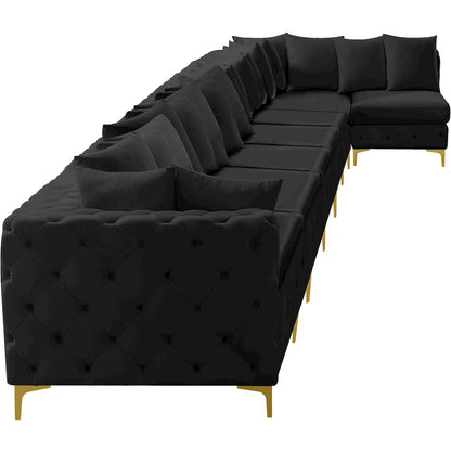Tremblay Black Velvet Modular Sectional