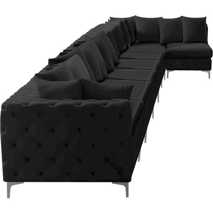 Tremblay Black Velvet Modular Sectional