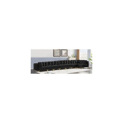 Tremblay Black Velvet Modular Sectional