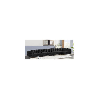 Tremblay Black Velvet Modular Sectional