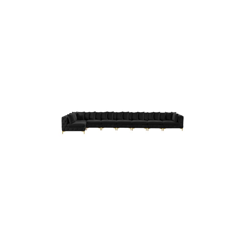 Tremblay Black Velvet Modular Sectional