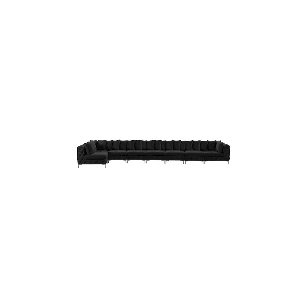 Tremblay Black Velvet Modular Sectional