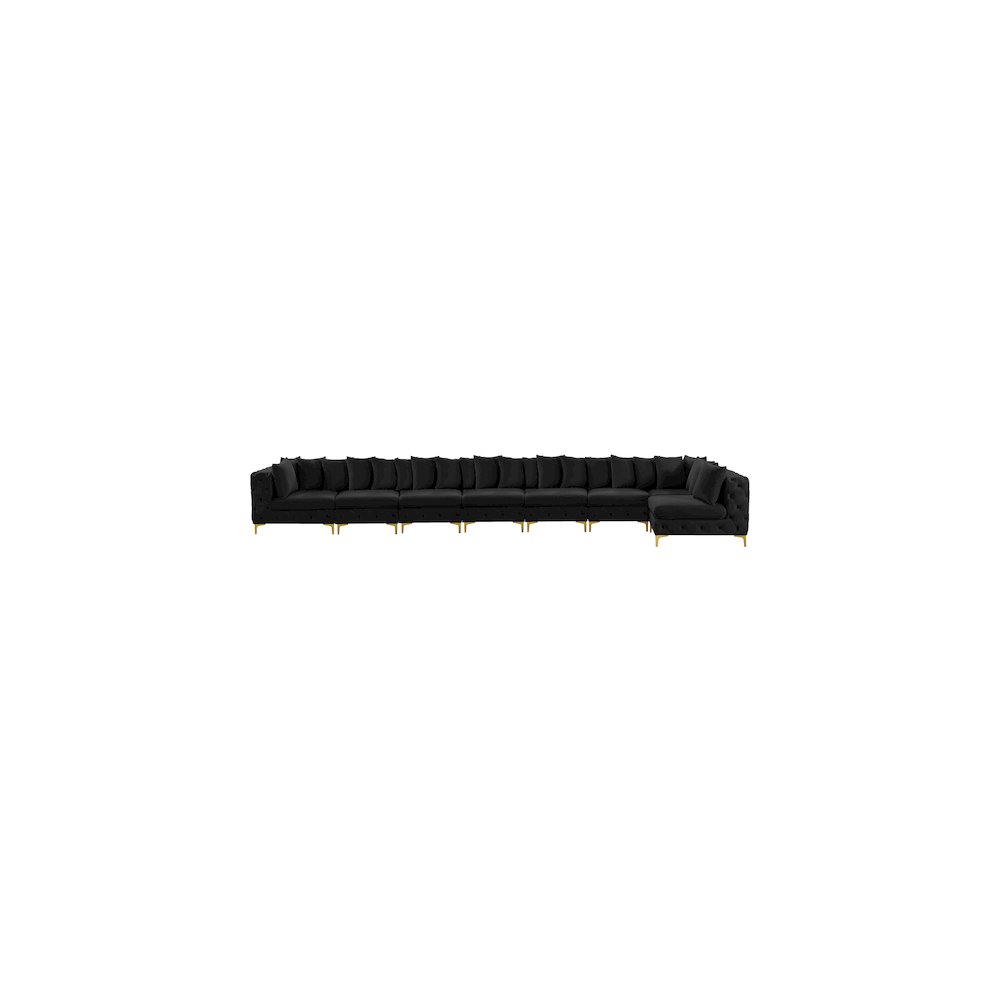 Tremblay Black Velvet Modular Sectional