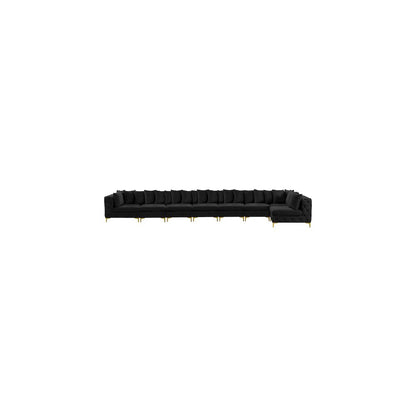 Tremblay Black Velvet Modular Sectional