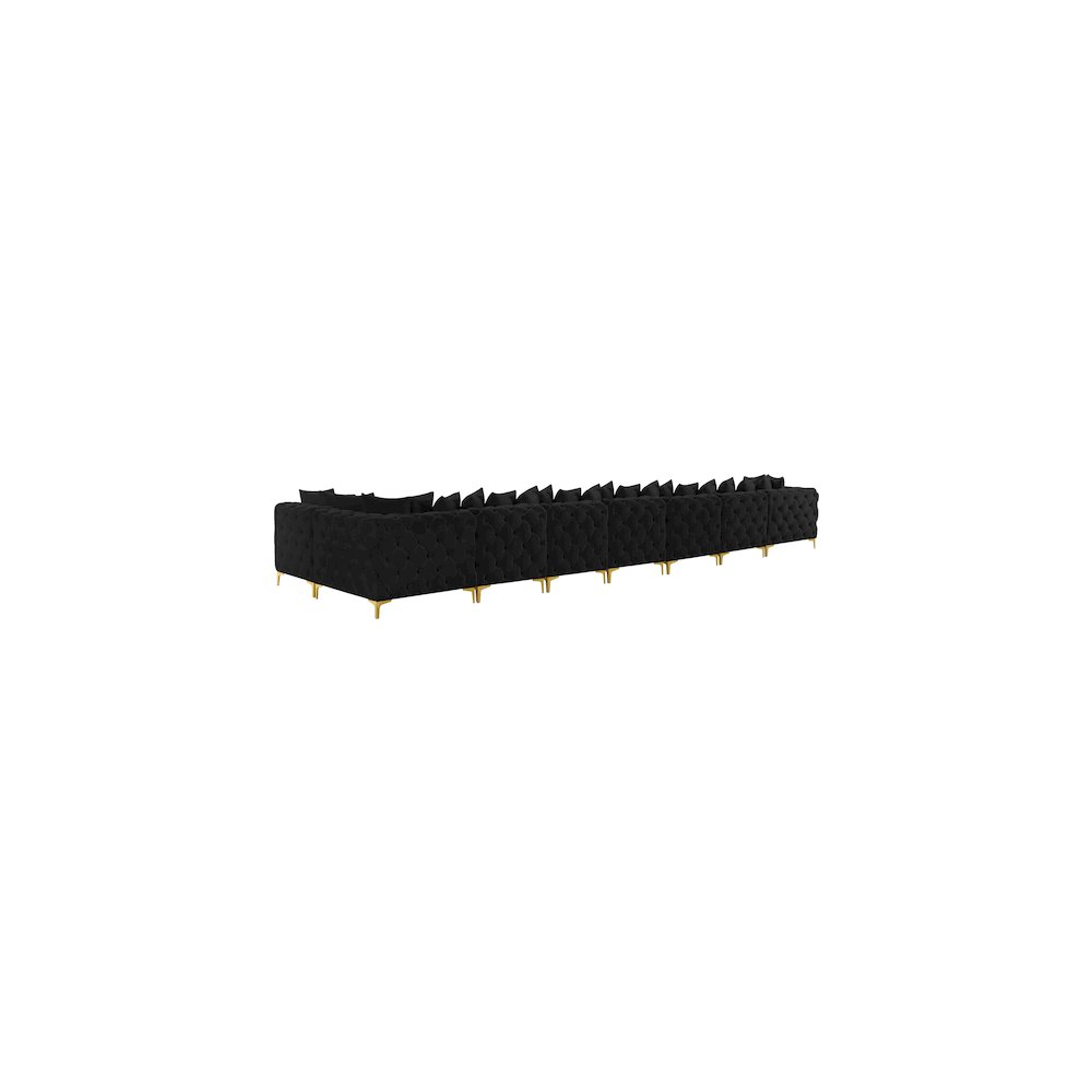 Tremblay Black Velvet Modular Sectional